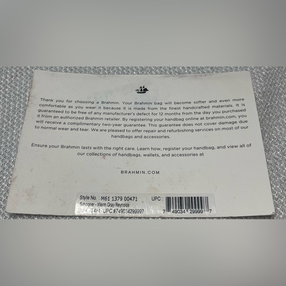 Brahmin Schooner Warm Gray Reynolds bag - Picture 11 of 12